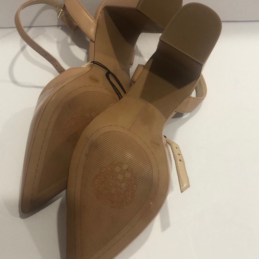 Vince Camuto Ambrei tan‎ patent block heel Sandal heels size 10 brand new - Picture 11 of 15